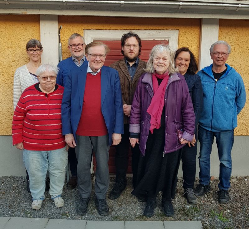 Styrelsen i april 2023. Bakre raden från vänster: Maria Bendz, Mats O Karlsson, Alfred Arvidsson, Eva Emanuelsson, Lars Bengtsson. Främre raden från vänster: Anna-Lena Eriksson, Per-Axel Wiktorsson, Aase Fridegård Penayo